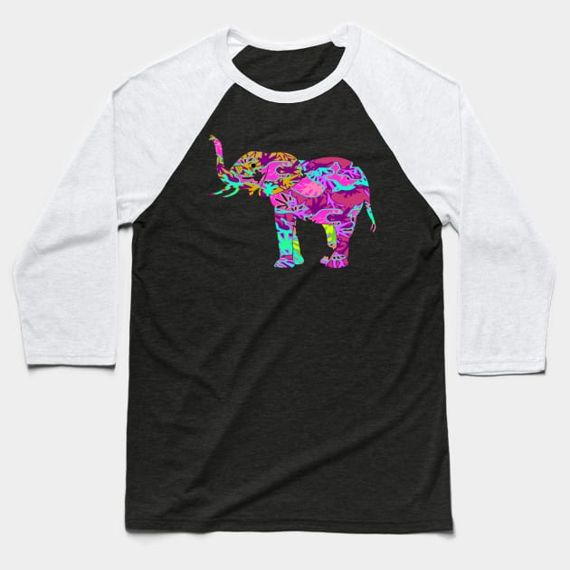 Colorful elephant gift Baseball T-Shirt by Kingluigi